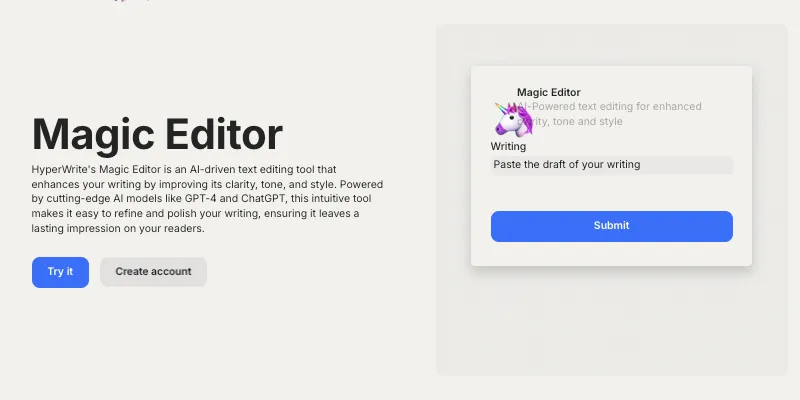 HyperWrite AI Review: Magic Editor